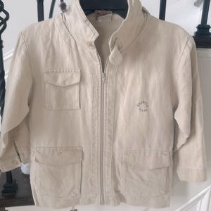 100% Linen “Baratin Paris” Zippered Lightweight Jacket